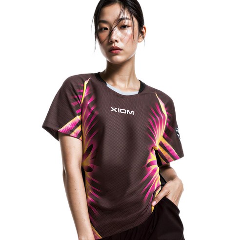 엑시옴(XIOM) 공식 본사 직영 스파르탄(SPARTAN) 3컬러 기능성 탁구 유니폼 반팔 상의 경기용 탁구복