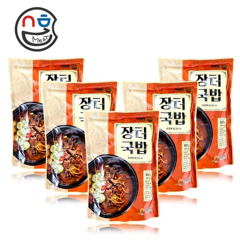 선봉식품 소고기 장터국밥 (실온) 옛날 시골 화개장터국밥 해장국 콩나물 우거지 쇠고기, 600g, 5개
