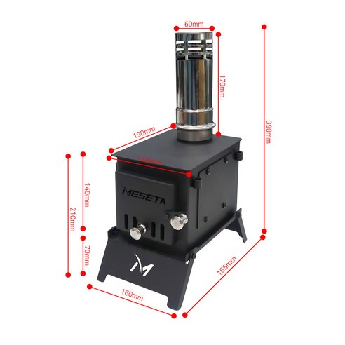 따뜻함과 실용성을 모두 갖춘 메세타 앤트 캠핑 화목난로 스틸, 당신의 캠핑을 업그레이드하세요!