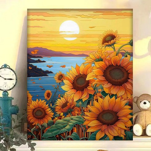 샤이닝포인츠 선물급 힐링 컬러라인 DIY 유화그리기 세트, 1개, 생강색