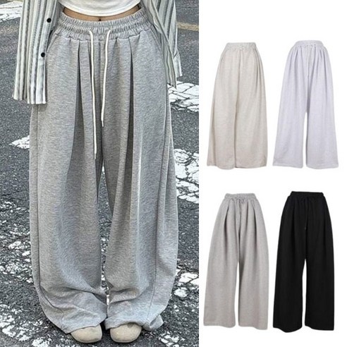 국내 자체 제작 핏살리는드리밍핏투핀턱벌룬와이드트레이닝팬츠 4COLOR