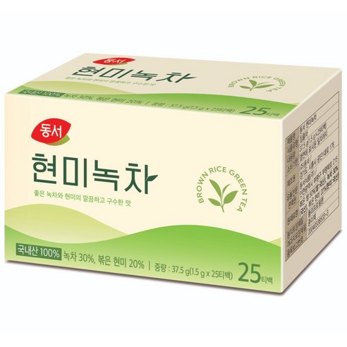 동서 국내산 100% 현미녹차 25티백, 1.5g, 25개입, 1개