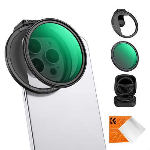 K&F CONCEPT 마그네틱 핸드폰 렌즈 필터 67mm, 1개, ND2-32
