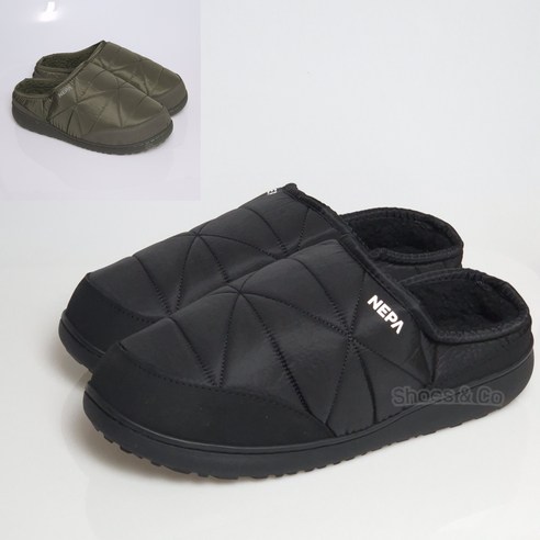 네파 겨울 방한 패딩 슬리퍼 남녀공용 따뜻한 사무실 털 실내화