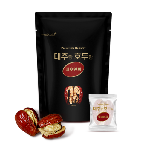 대추 호두 건강간식 아침 대용 고급 간식 대추호두말이 맛있는 호두품 단백질 영양 웰빙 대호한끼 무방부제, 180g, 1개