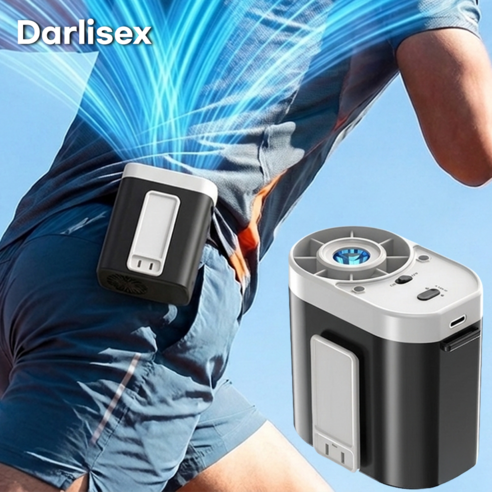 Darlisex 무선 휴대용 허리선풍기 냉각 초강력 손풍기 에어컨 터보차저, 그레이, 1