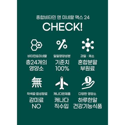 헬스프랜드 캐나다 종합비타민 앤 미네랄 맥스 주원료 24종 12개월분 180정, 2개 이미지 2