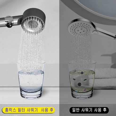 홈럭스 파워수압 필터 샤워기 + 필터 5개 + 샤워호스 1.5M + 거치데 안마 샤워기세트 8pcs 후기 분석 - 필터 시스템 설명