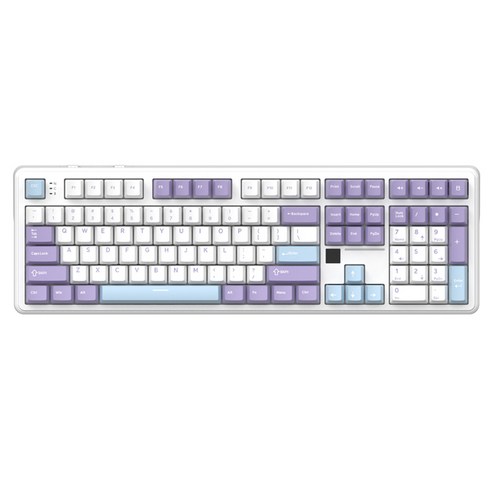 에이재즈 AK108 RGB 3모드 유무선 기계식 키보드, 제조사축, 리치축, 화이트 + 퍼플 + 블루