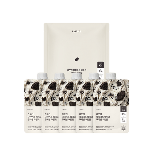가꾸기 다이어트 단백질 쉐이크 (쿠키앤 크림맛) 1팩 5개입 식단 맛있는 식사대용 파우치 체조식, 1세트, 5회분
