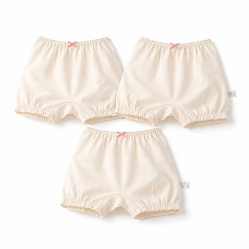 샤랄라 아기 국산 순면 밴딩 여아 사각팬티 3종 세트
