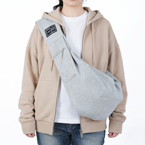 강아지 포대기 슬링백 강아지가방 슬링백 포대기 이동가방 안전한 버클 반려동물, 1개, 그레이