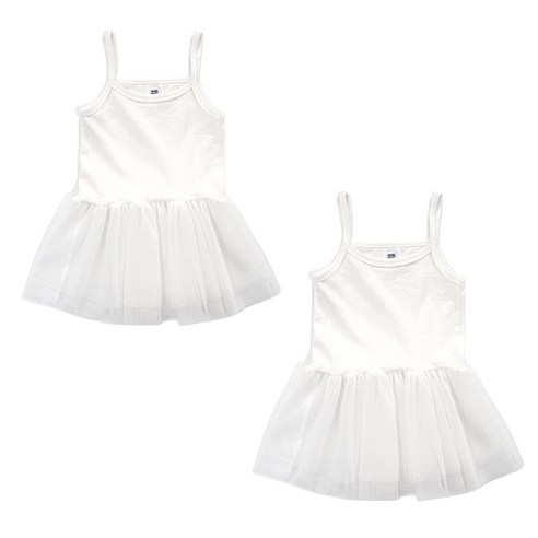 (당일출고) 국내생산 여아 튜튜 끈나시 레이어드 1+1 티셔츠 코디 2개세트