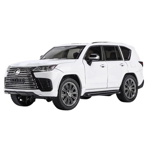 마이카 다이캐스트 합금 1:24 렉서스 LX600 모델 럭셔리 SUV 자동차 모형 피규어 장식, 1개, 색상_화이트