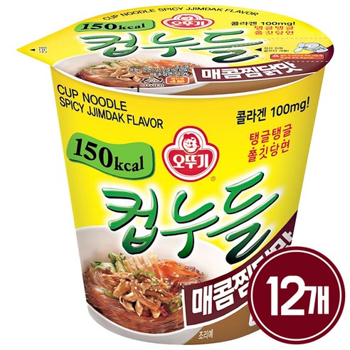 오뚜기 컵누들 매콤찜닭맛 45.5g, 12개