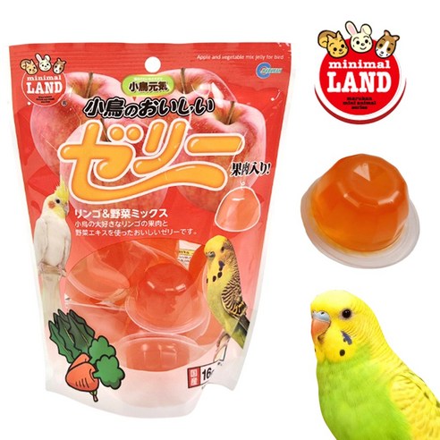 마루칸 앵무새 젤리 사과 앵무새 간식 사과젤리 촉촉 코뉴어 사랑 왕관 모란, 1개, 16g