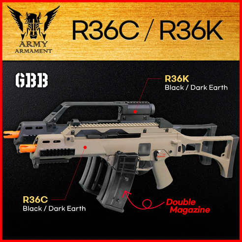 ARMY 아미 R36C G36C GBBR Open Bolt 가스 라이플 2024생산 - 전동건/가스건 | 쿠팡