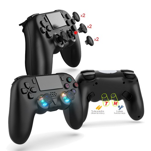[국내정발] PS4 듀얼쇼크4 무선 컨트롤러 엣지 클론 [스팀 PC 모바일 블루투스 터보 연사 매크로] DOBE, 1개