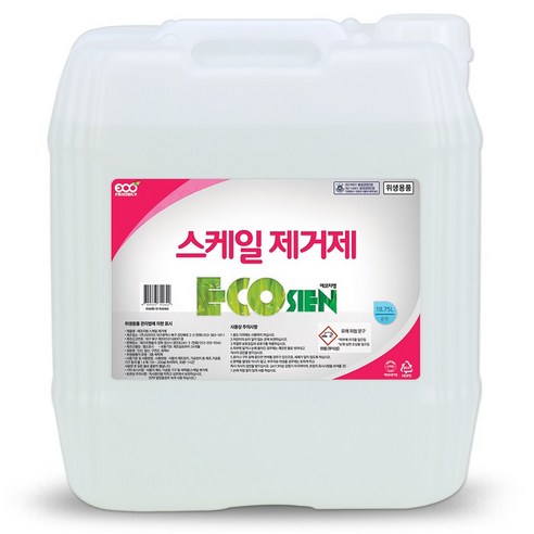 에코지엥 스케일 제거제 식기세척기 커피머신 청소 업소용 식기 세척기 클리너 식세기 청소 전용 클리너 세정제, 18.75L, 1개