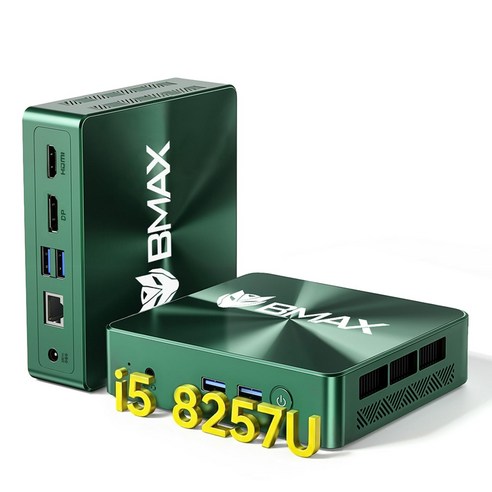 BMAX Mini PC B6 Tburbo (인텔 i5-8257u / 16GB / 512GB / 윈도우11 )DDR4 소형 데스크탑 본체, WIN11 Pro, 녹색