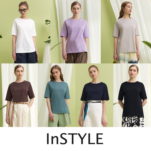 인스타일 여성 오가닉100 면 반팔티 7종 25SS