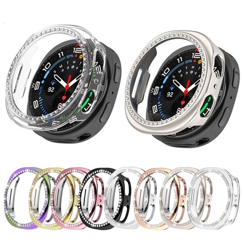 오르몽트 갤럭시워치8 다이아 하프커버 큐빅 케이스 40mm 44mm 호환 보호커버 보호케이스 초경량, 로즈골드