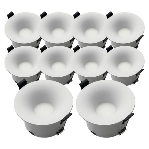 라인라이팅 LED 샤론 3인치 호른 다운라이트 확산형 12w (주광 전구 주백), 10개, 주백색(아이보리빛)
