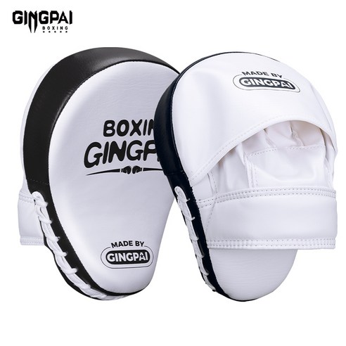 GINGPAI 복싱 핸드미트 고밀도 쿠션 충격흡수 PU 소재 스파링 훈련용 핸드타겟 HLSB, 1개, 07.화이트&블랙