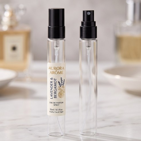 향수용기 블랙 투명 스프레이 공병 15ml 알루미늄뚜껑, 1개