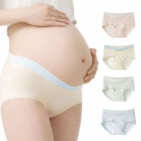 마미소프트 롱와이드 V컷 순면 임산부 팬티 4종 세트