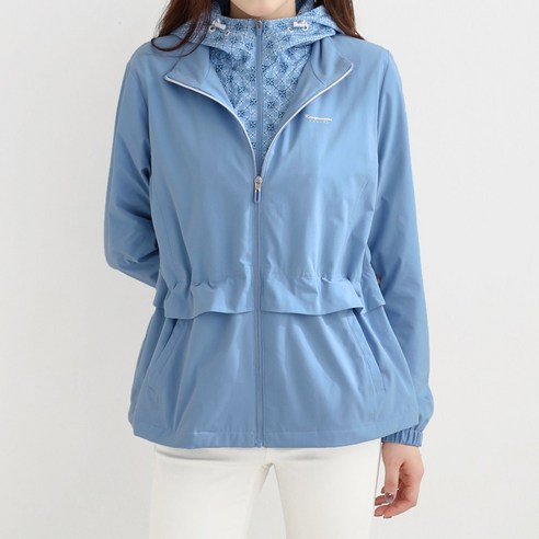 김영주스포츠 여성 레이어드 자켓 KRWJ9027 봄 가을 스판 후드 집업 점퍼 골프 등산 출근 데일리