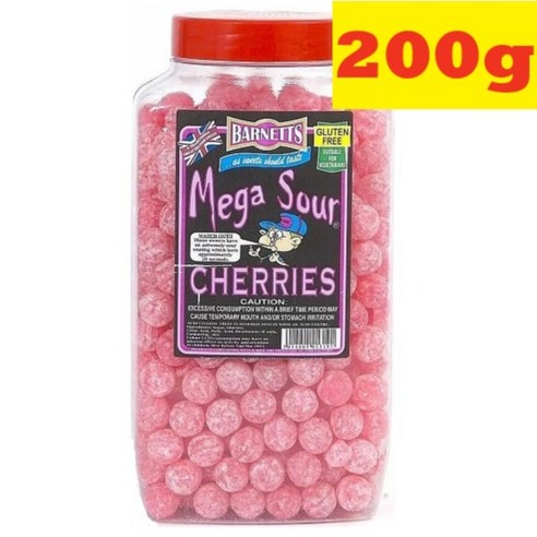 200g 바넷츠 메가 사워 체리 세상에서 가장 신사탕 Barnetts Mega Sour Cherries