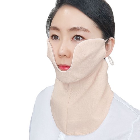 밥앤스미스 자외선차단 볼마스크 롱넥 골프 얼굴가리개 기미 마스크 국산, 베이지, 1개
