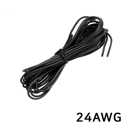 18AWG 실리콘 케이블 드론 RC카 배터리 전원선 고내열 주석도금 구리, 1개, (케이블) 18AWG(블랙)