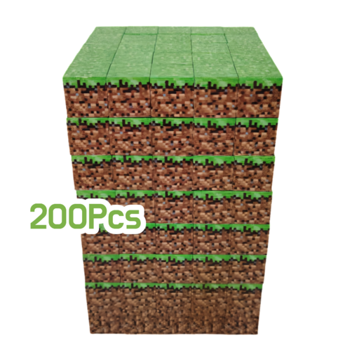미마루 월드 자석블록 확장판 200pcs 자석블럭 리필 세트, 1세트, 잔디 200pcs