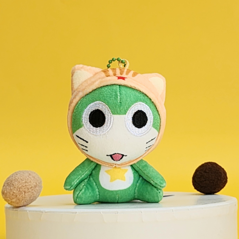 BSC 개구리중사케로로 꼬마 고양이 인형 키링 열쇠고리 가방고리 키홀더 가방장식 캐릭터인형 가꾸, 1개, 1.꼬마고양이 케로로, 8cm