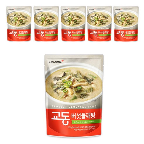 교동식품 버섯들깨탕, 500g, 6개