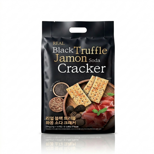 블랙 트러플 하몽 소다 크래커 맛있는 간식 만능 안주, 1개, 294g