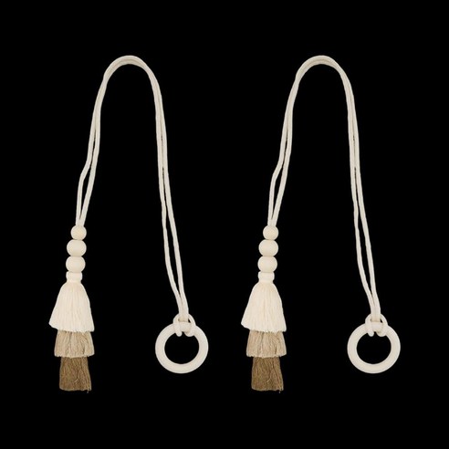 HEVSTIL Wooden Bead Curtain Tiebacks 2 개 | SBohemian Curtain Clasp | No ...