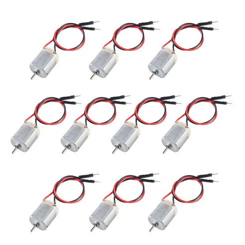 1.5V~6V 130형 소형 DC모터 수선 단자 부착 완구 로봇 제작용 미니 직류모터, 10개, 화이트