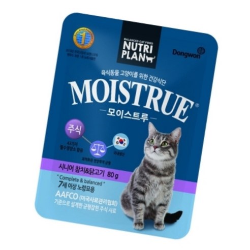 뉴트리플랜 모이스트루 시니어 참치와 닭고기 캣 80g, 닭+참치, 1개