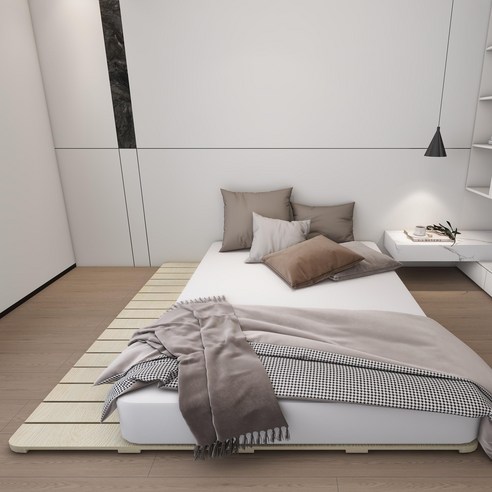 좁은 공간의 답답함은 저상형 원목 침대 프레임으로 해결하세요