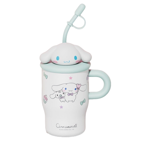 StarR 산리오 캐릭터 피규어 스트로우 핸들 텀블러 3535, 1개, 500ml, 시나모롤