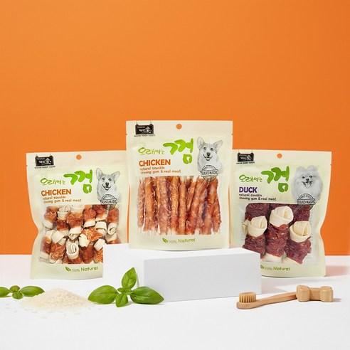 백년애 고기가 2배 이상 말린 오래먹는 강아지껌 이미지 4