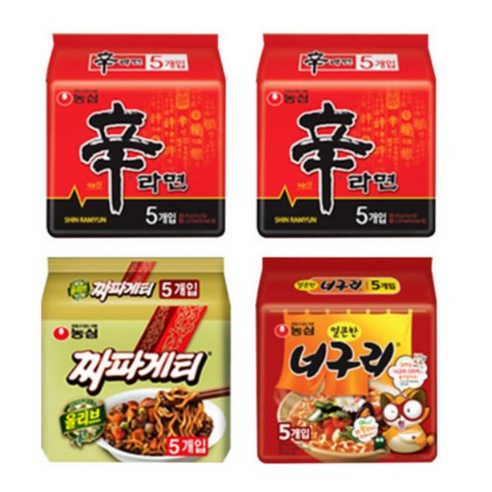 신라면 10입 + 너구리 5입 + 짜파게티 5입 (총 20봉), 20개