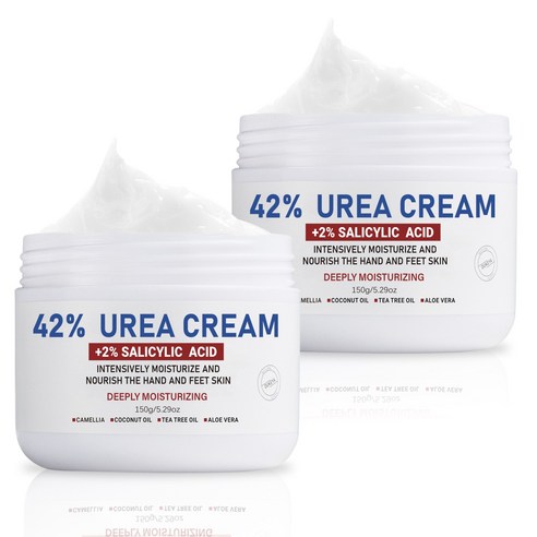 OUKEYA 42%우레아 크림 갈라진 손과 발 관리 크림 강력한 각질 제거 우레아 보습제, 150g, 1개, 2개입