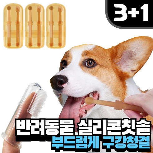 딜메이트 강아지 손가락 칫솔 소형견용 애견칫솔, DM19, 4개