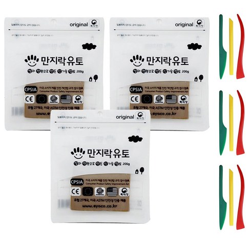 만지락 소프트유토 200G 3개 + 주걱칼 3종 3개, 단일, 1세트