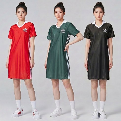 아디다스 시원한 기능성 삼선 반팔 원피스 여성 쿨 소재 오리지널 여름 카라 테니스원피스