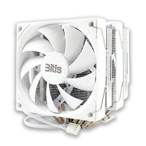 비티즈 6열 듀얼타워 120mm 공랭 CPU 쿨러 인텔 AMD 겸용, 1개, 화이트, T600 N-LED